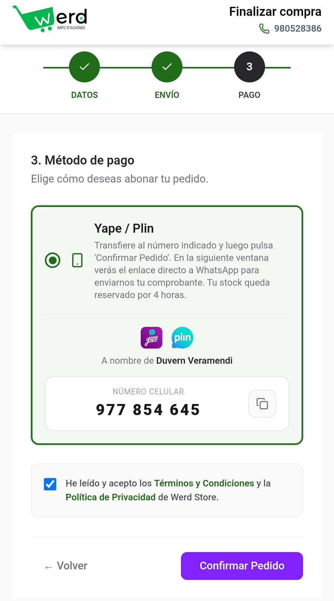 Paso método de pago